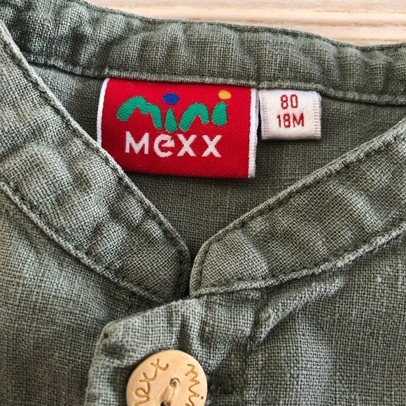 🎉3 For 15$🎉Mexx Green Linen Cotton Tunic Button Down Size 18 Months - Picture 4 of 5